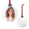 BOLA DE NATAL 7.5X7.5 GLITTER BRANCO